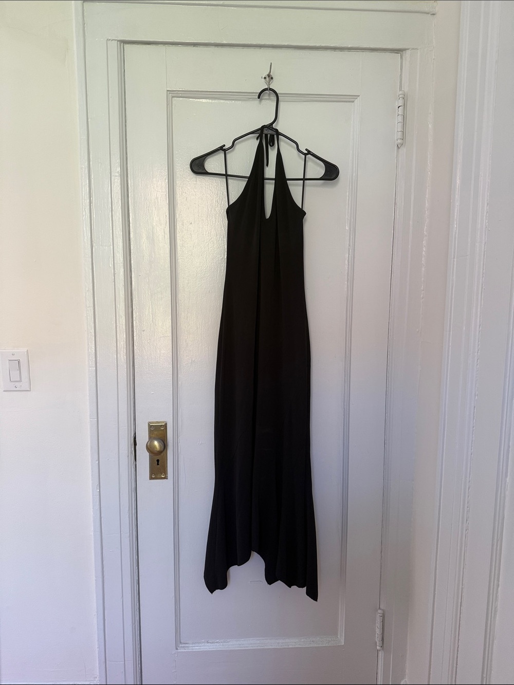 Black Asymmetrical Halter Dress summer evening day. made in Italy high quality